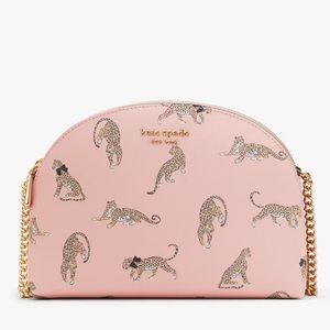Kate Spade Morgan Leopard Double-zip Dome Crossbody in Dancer Pink